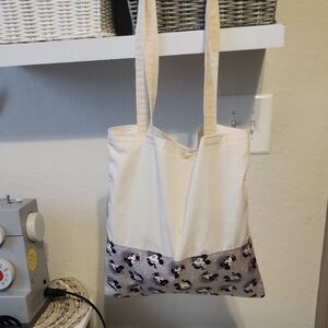 Chic Cream and Gray Tote Bag
